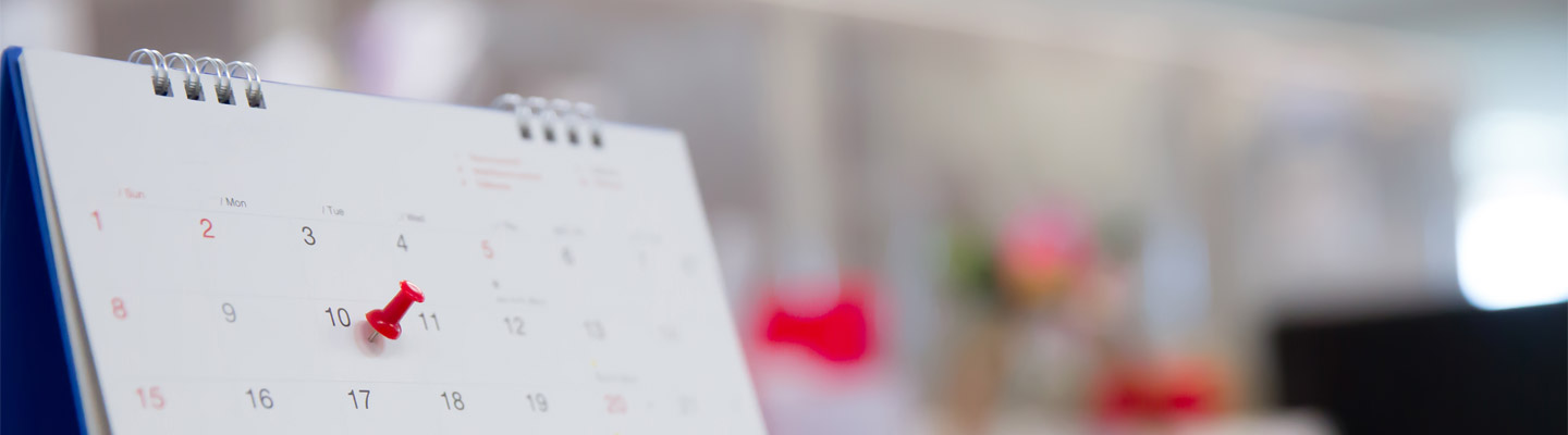 calendar with pin in date